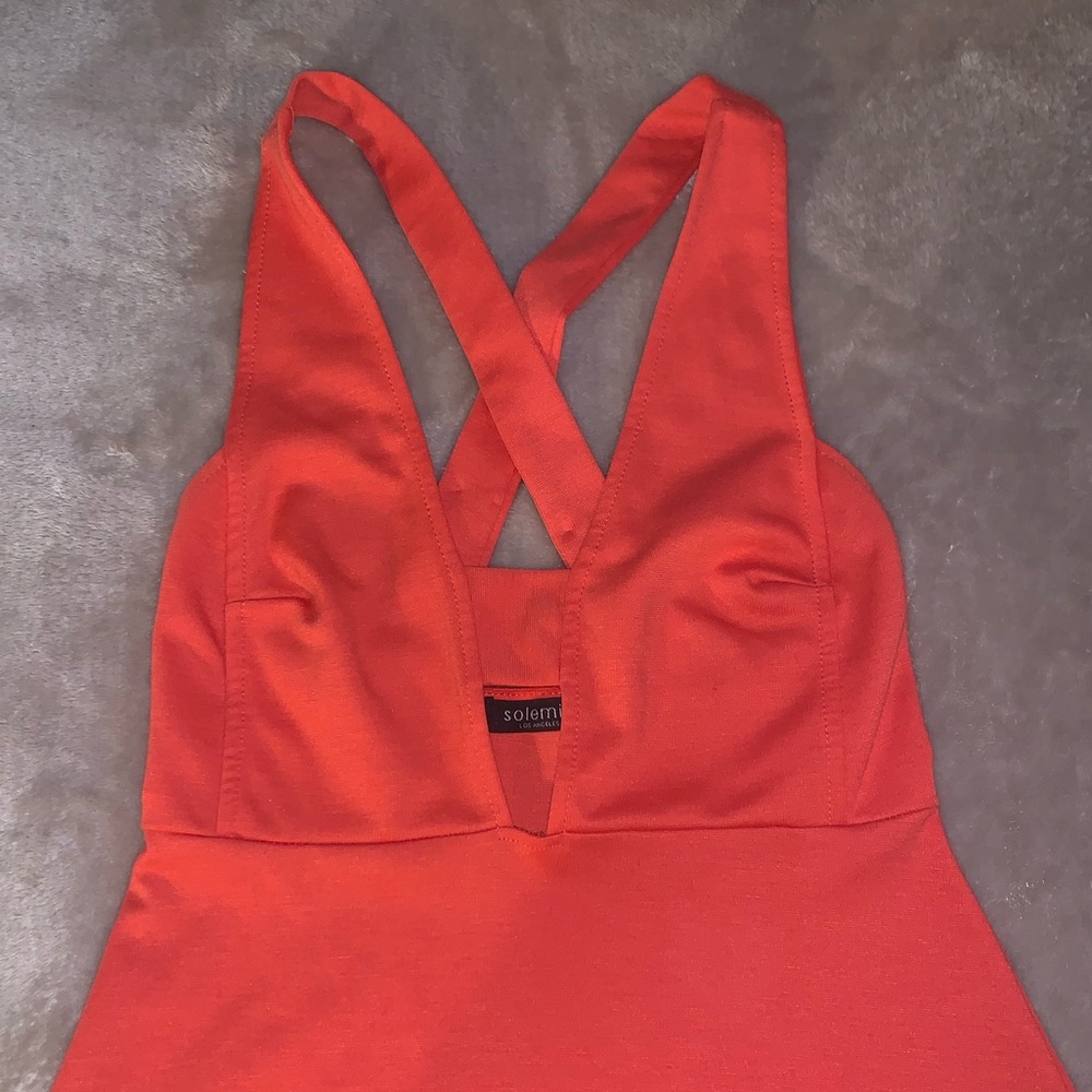 Coral Solemio Cocktail Dress
